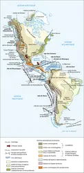 Amériques : schéma structural simplifié - crédits : Encyclopædia Universalis France