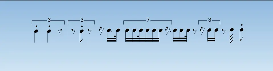 Chute de pierres : notation traditionnelle - crédits : Encyclopædia Universalis France