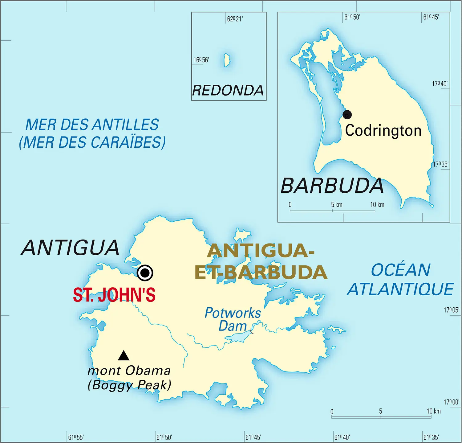 Antigua-et-Barbuda : carte générale