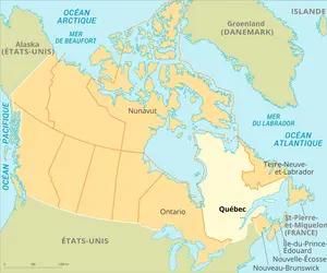 Québec : carte de situation - crédits : Encyclopædia Universalis France