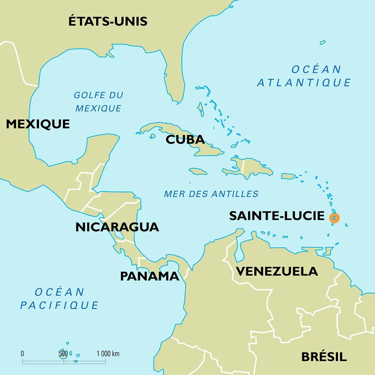 Sainte-Lucie : carte de situation