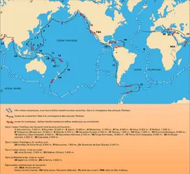 Principales fosses dans le monde - crédits : Encyclopædia Universalis France
