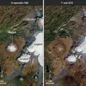 Disparition du glacier Okjökull (Islande) - crédits : Nasa Earth Observatory