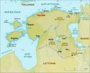Estonie : carte physique - crédits : Encyclopædia Universalis France