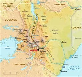 Kenya : carte physique - crédits : Encyclopædia Universalis France