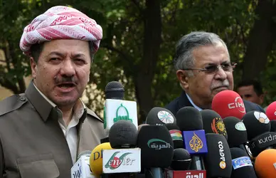 Massoud Barzani et Jalal Talabani, 2007 - crédits : Safin Hamed/ AFP