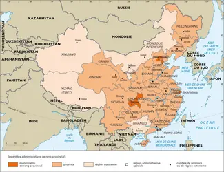 Chine : carte administrative - crédits : Encyclopædia Universalis France