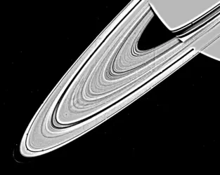 Le complexe des anneaux de Saturne vu par Voyager-1  - crédits : Courtesy NASA / Jet Propulsion Laboratory
