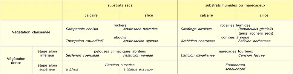 Groupements alpins - crédits : Encyclopædia Universalis France