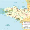 Bretagne : carte administrative - crédits : Encyclopædia Universalis France