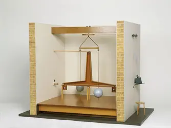 Balance de torsion utilisée par Henry Cavendish en 1798 - crédits :  Science & Society Picture Library/ Getty Images