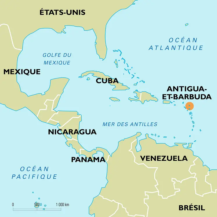 Antigua-et-Barbuda : carte de situation