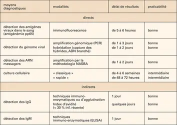 Cytomégalovirus : diagnostic - crédits : Encyclopædia Universalis France