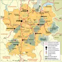 Rhône-Alpes : carte administrative&nbsp;avant réforme - crédits : Encyclopædia Universalis France