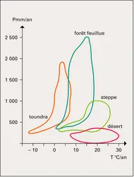 Aires ombrothermiques - crédits : Encyclopædia Universalis France