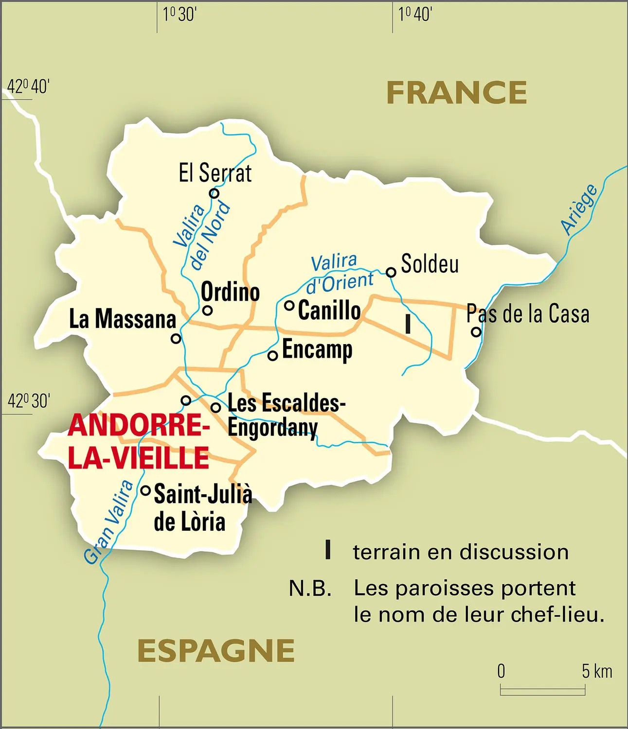 Andorre : carte administrative