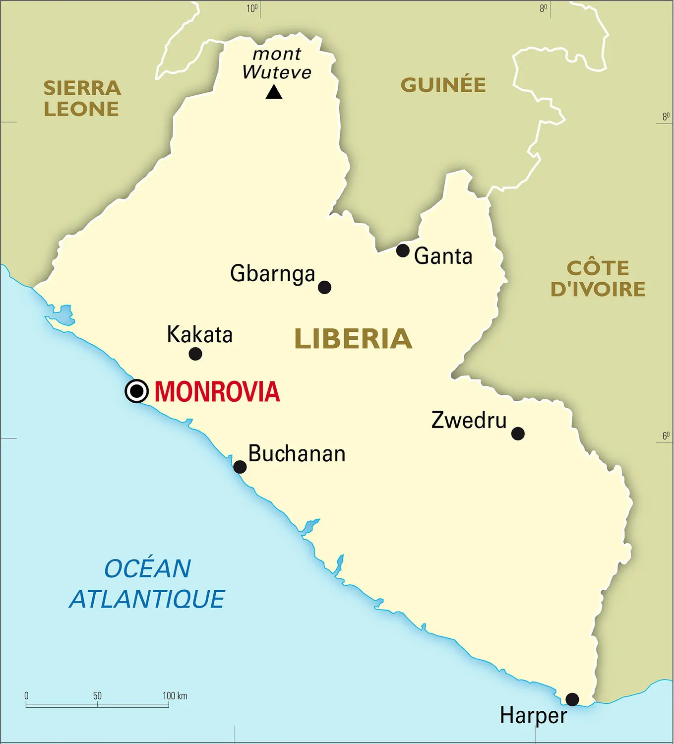 Liberia : carte générale