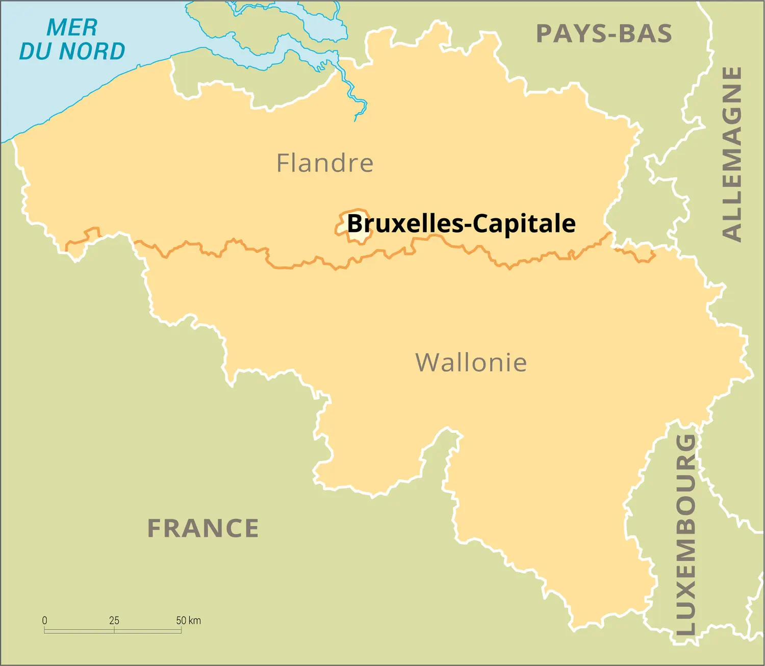 Bruxelles-Capitale : carte de situation