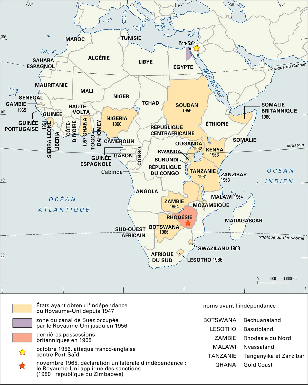 Empire britannique, le Royaume-Uni en Afrique de 1947 à 1968