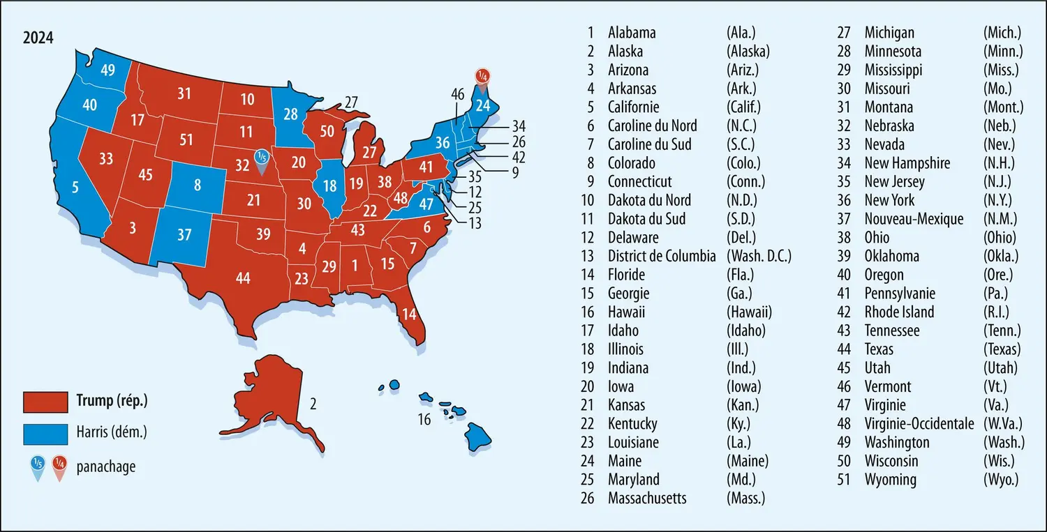 États-Unis : élections présidentielles depuis 1948 - vue 20