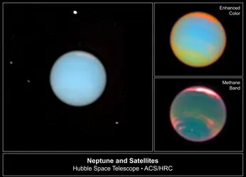 Neptune observé par le télescope spatial Hubble - crédits : E. Karkoschka (University of Arizona) and H. Hammel (Space Science Institute, Boulder, Colorado)/ ESA/ NASA