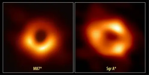 Premières images télescopiques de trous noirs - crédits : EHT Collaboration/                           ESO