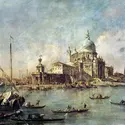 <it>Venise, la pointe de la Dogana avec Santa Maria della Salute</it>, F. Guardi - crédits :  Bridgeman Images 