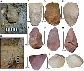 Outils acheuléens, Inde - crédits : S. Pappu/ Science, 2012