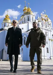 Joe Biden et Volodymyr Zelensky à Kiev, 2023 - crédits : Evan Vucci/ POOL/ AFP