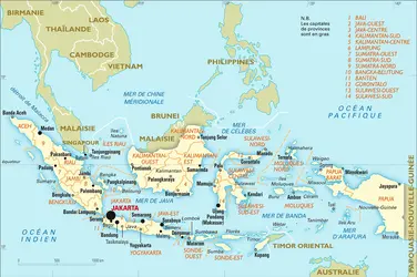 Indonésie : carte administrative - crédits : Encyclopædia Universalis France