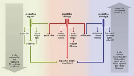 Types de dégradation des sols - crédits : Encyclopædia Universalis France