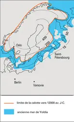 Soulèvement du bouclier baltique depuis l'Alleröd - crédits : Encyclopædia Universalis France