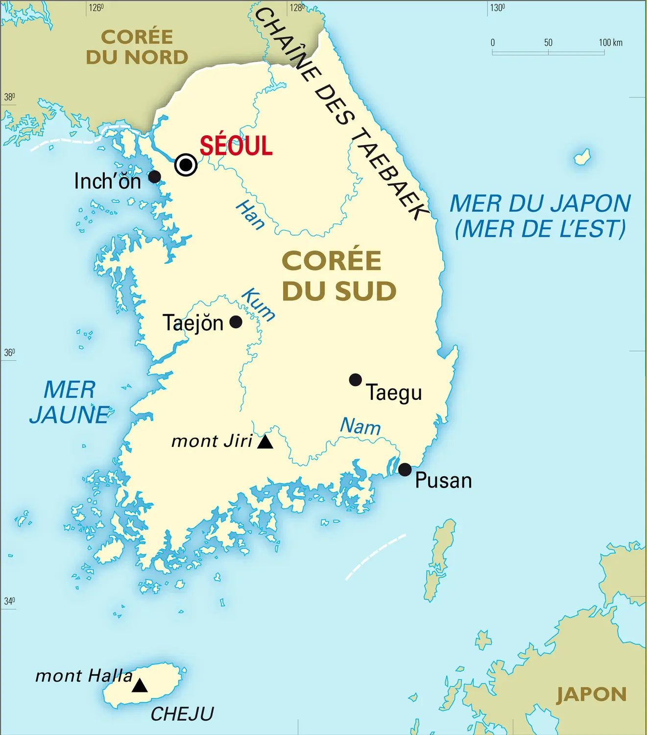 Corée du Sud : carte générale