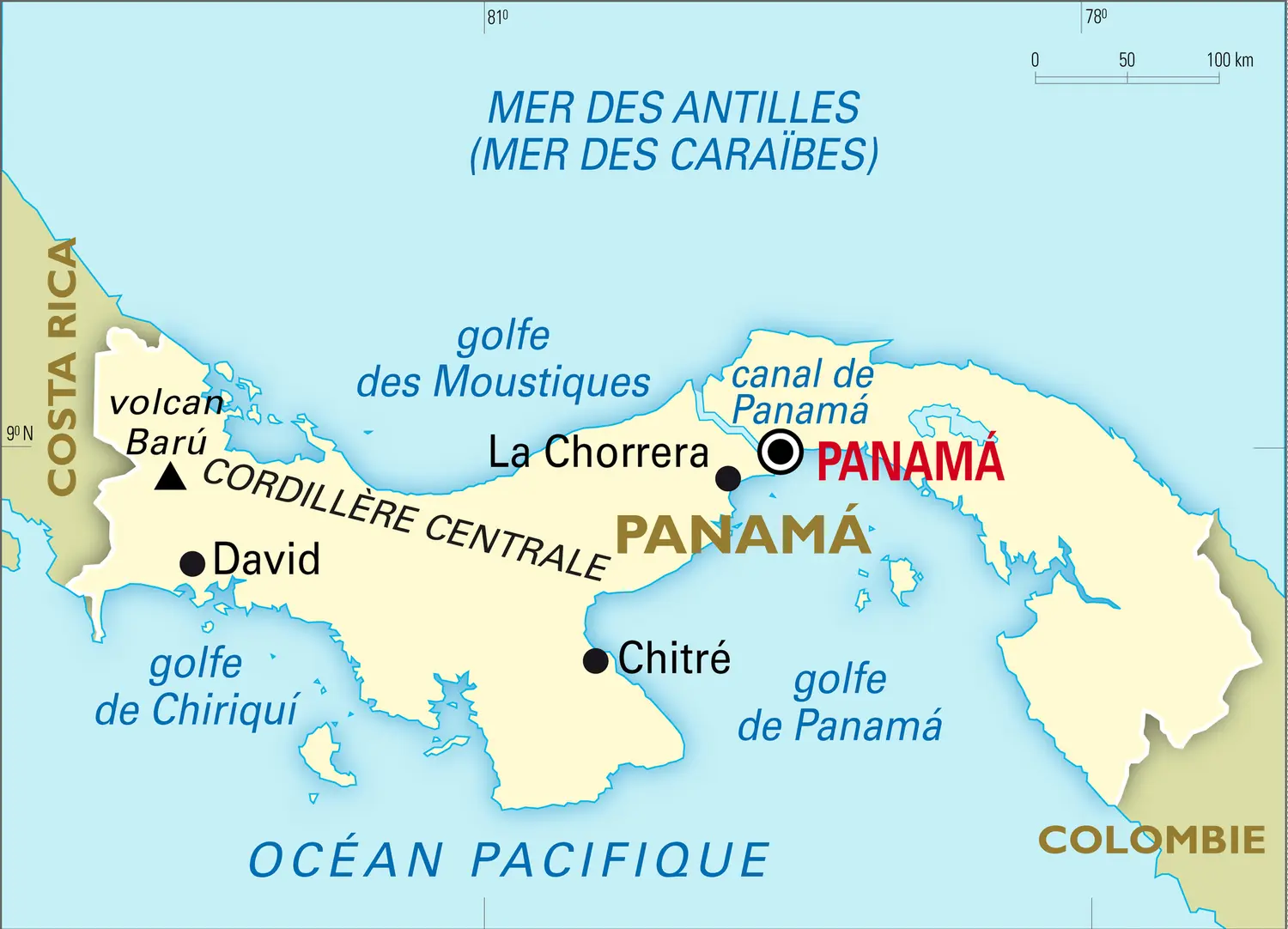 Panamá : carte générale