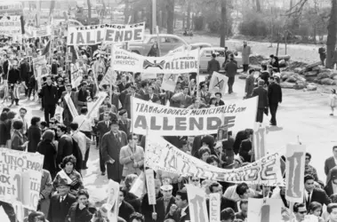 Soutien populaire au président Allende - crédits : Library of Condress, Washington, D.C.