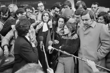Gisèle Halimi lors du procès de Bobigny, 1972 - crédits : Michel Artault/ Apis/ Sygma/ Getty Images