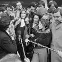 Gisèle Halimi lors du procès de Bobigny, 1972 - crédits : Michel Artault/ Apis/ Sygma/ Getty Images