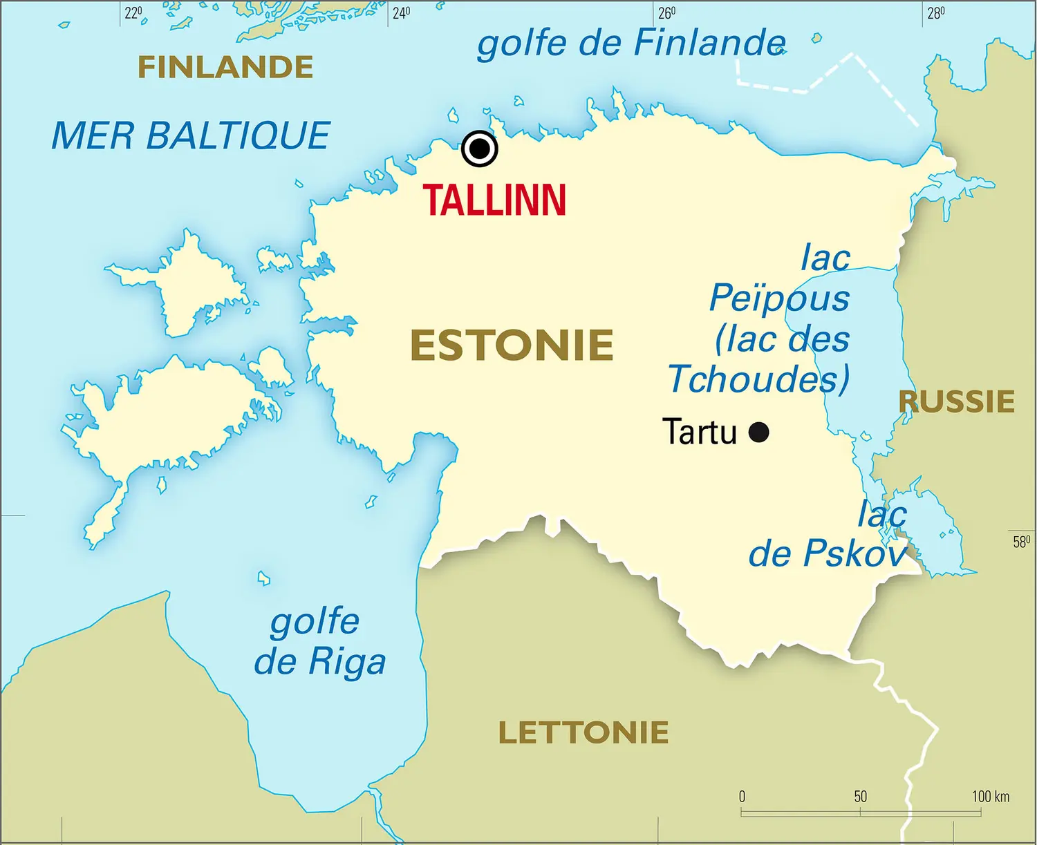 Estonie : carte générale