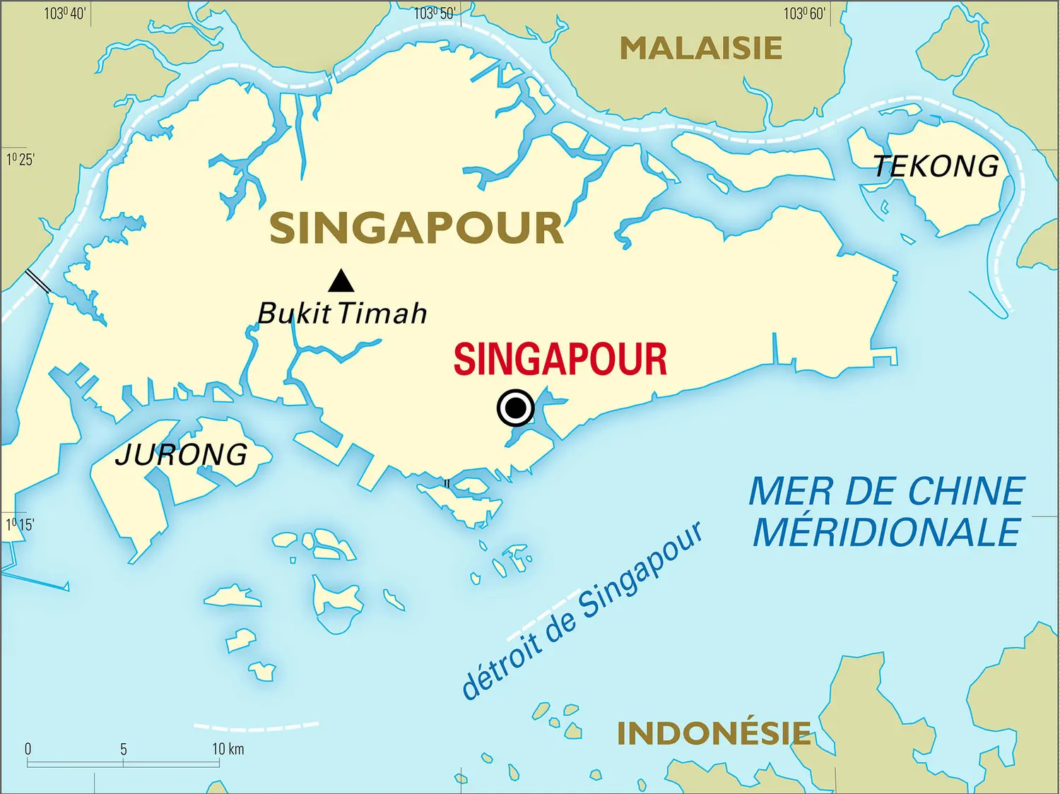 Singapour : carte générale