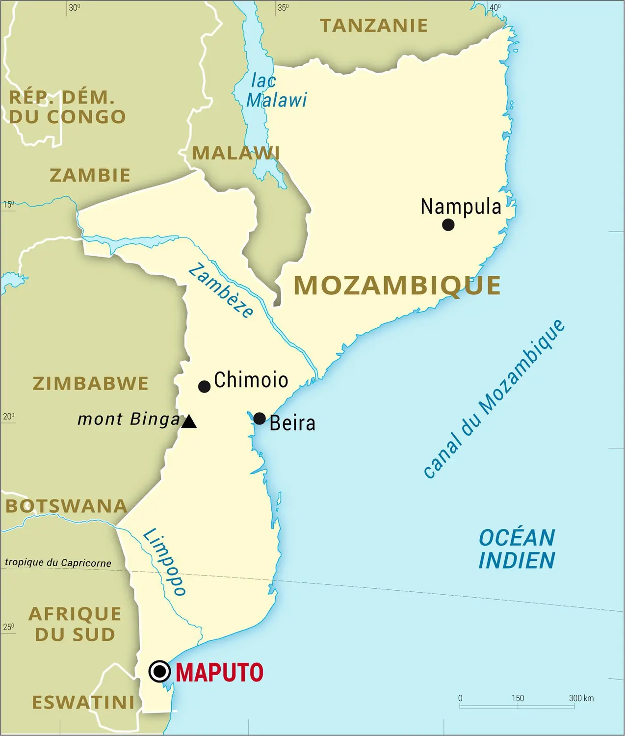 Mozambique : carte générale