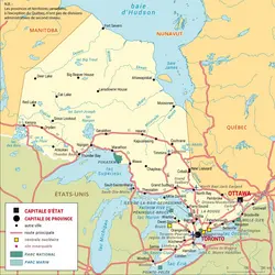 Ontario : carte administrative - crédits : Encyclopædia Universalis France