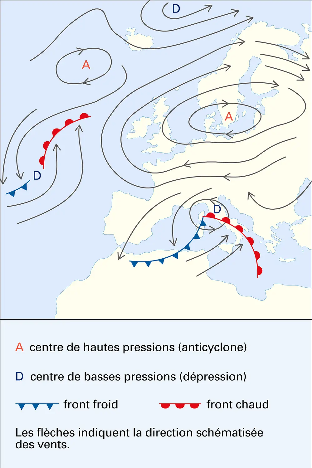 Circulation des vents : Europe occidentale