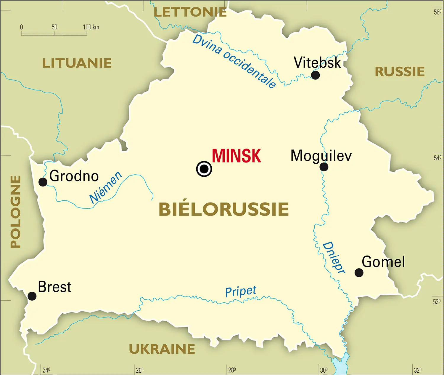 Biélorussie : carte générale