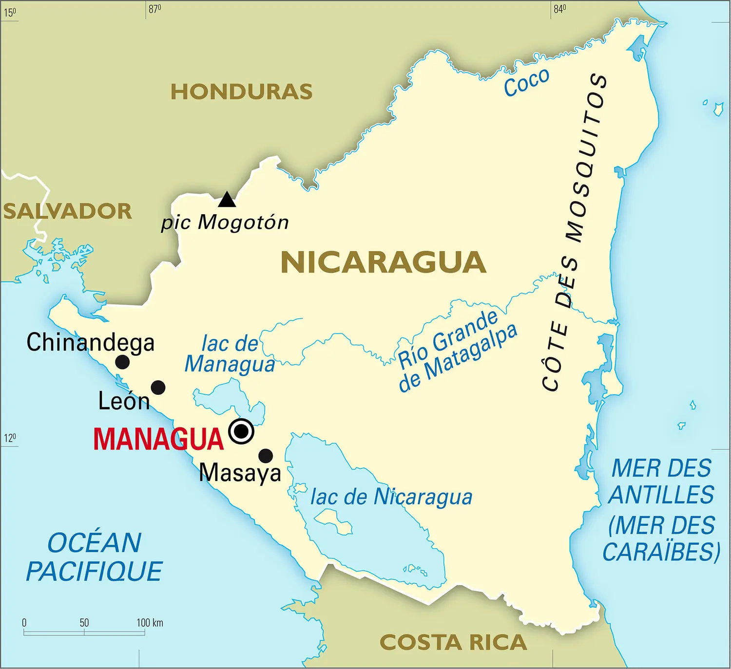 Nicaragua : carte générale
