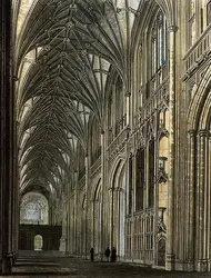 Vue de la nef de la cathédrale de Winchester - crédits :  Bridgeman Images 