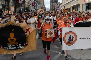 Manifestation des Autochtones au Canada, 2021 - crédits : Andrej Ivanov/ AFP