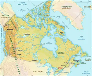 Canada : carte physique - crédits : Encyclopædia Universalis France