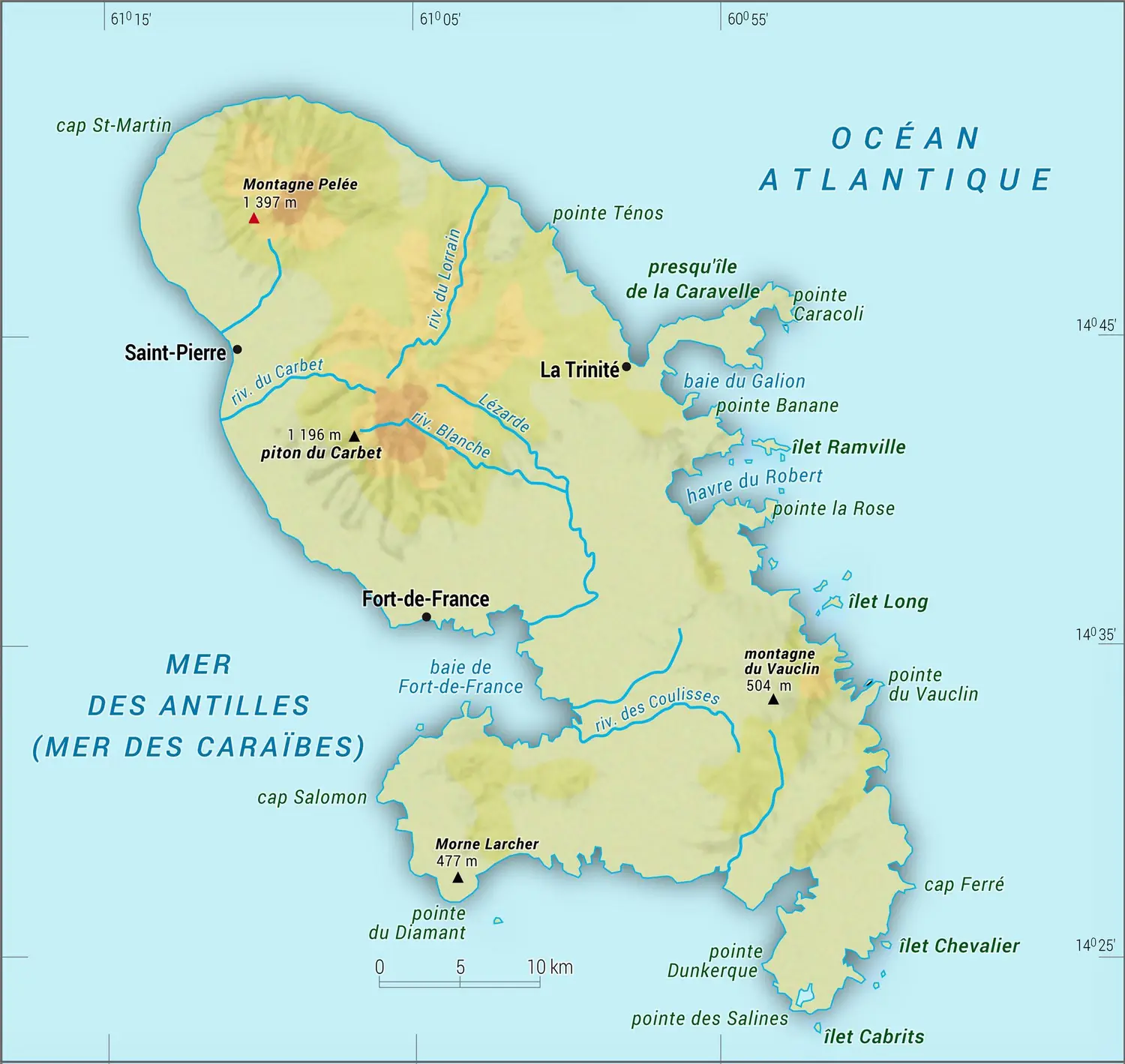 Martinique [France] : carte physique