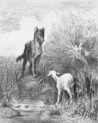 <em>Le Loup et l’Agneau</em>, illustration de G.Doré - crédits :  AKG-Images