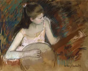 <it>Jeune Fille au banjo</it>, M. Cassatt - crédits : Sotheby's/ AKG-images